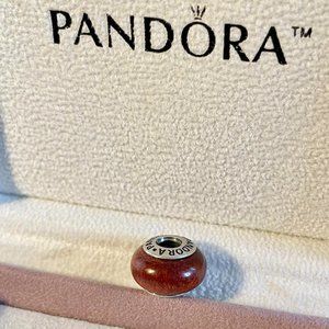 PANDORA 👑 Moments, Brown Wood Charm
